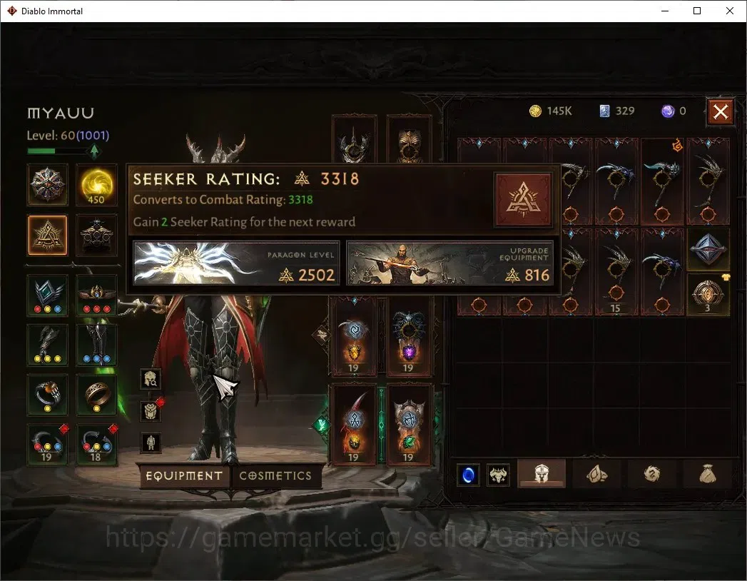 Diablo Immortal Accounts SEA-Izual|CS ON|Lv60(1001)|Necromancer|CR 47k|Reso image 5