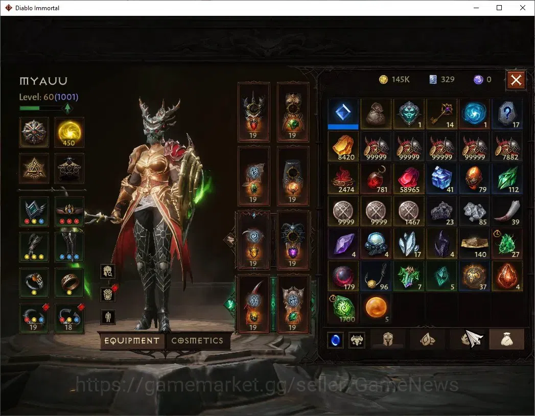 Diablo Immortal Accounts SEA-Izual|CS ON|Lv60(1001)|Necromancer|CR 47k|Reso image 7
