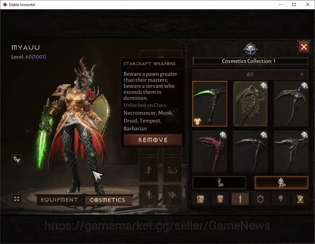 Diablo Immortal Accounts SEA-Izual|CS ON|Lv60(1001)|Necromancer|CR 47k|Reso image 8