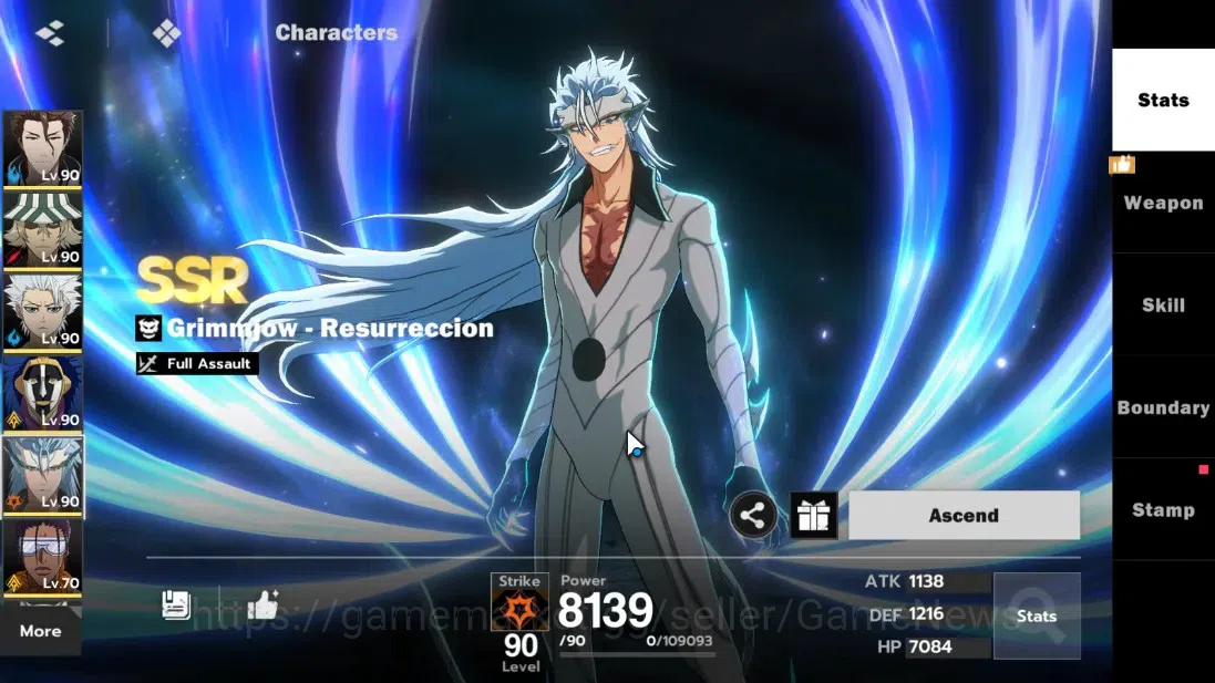 BLEACH: Soul Resonance Accounts NuverseSEA|LV65|9 SSR (AizenB3,Toshiro,Grimjow)+St image 11