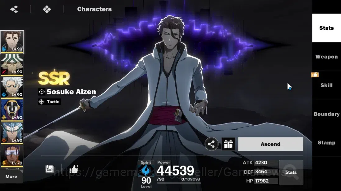 BLEACH: Soul Resonance Accounts NuverseSEA|LV65|9 SSR (AizenB3,Toshiro,Grimjow)+St image 5