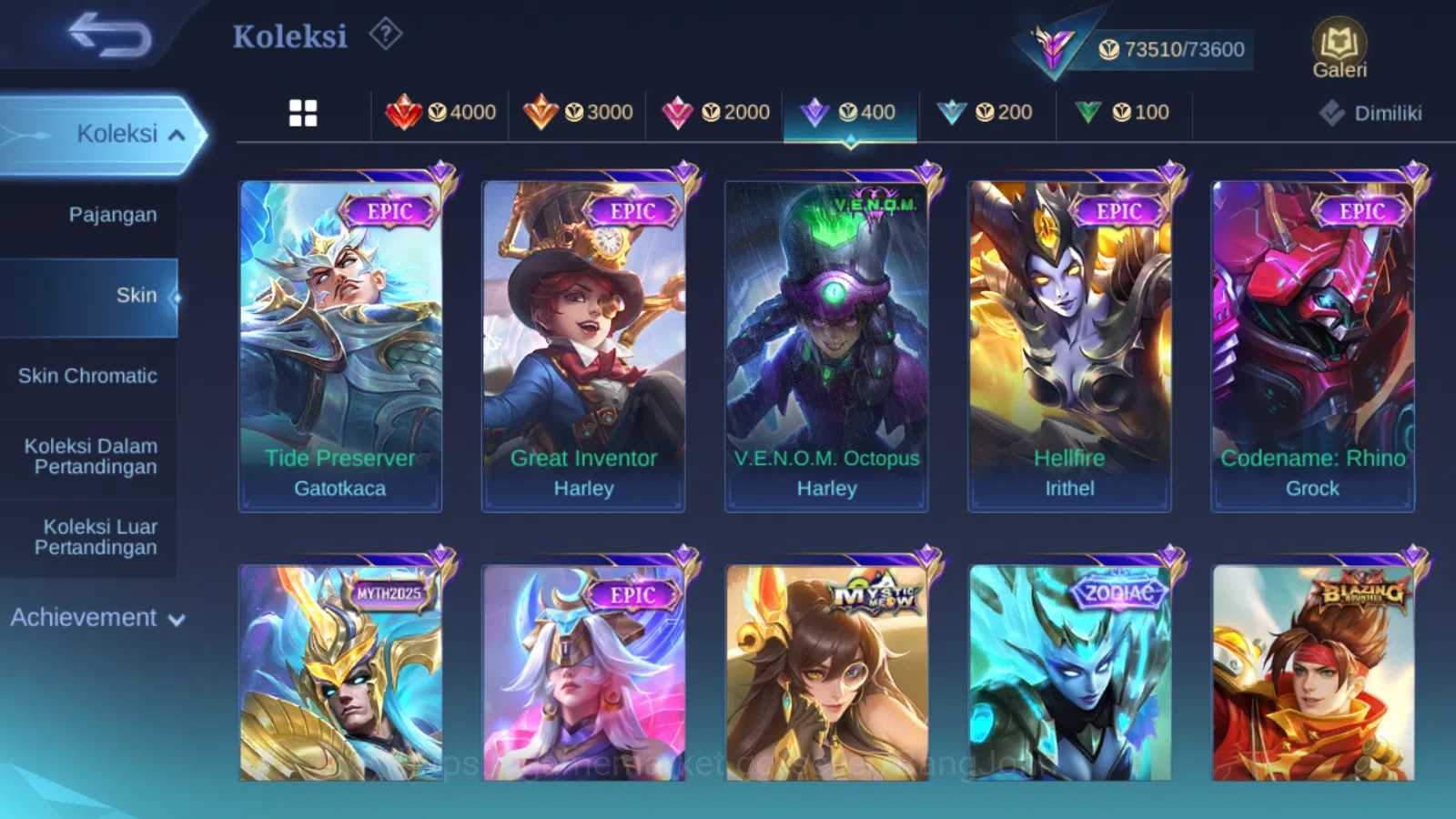 Mobile Legends: Bang Bang Accounts Hero 131 | skin 286 | prime granger | saint seiya  image 11