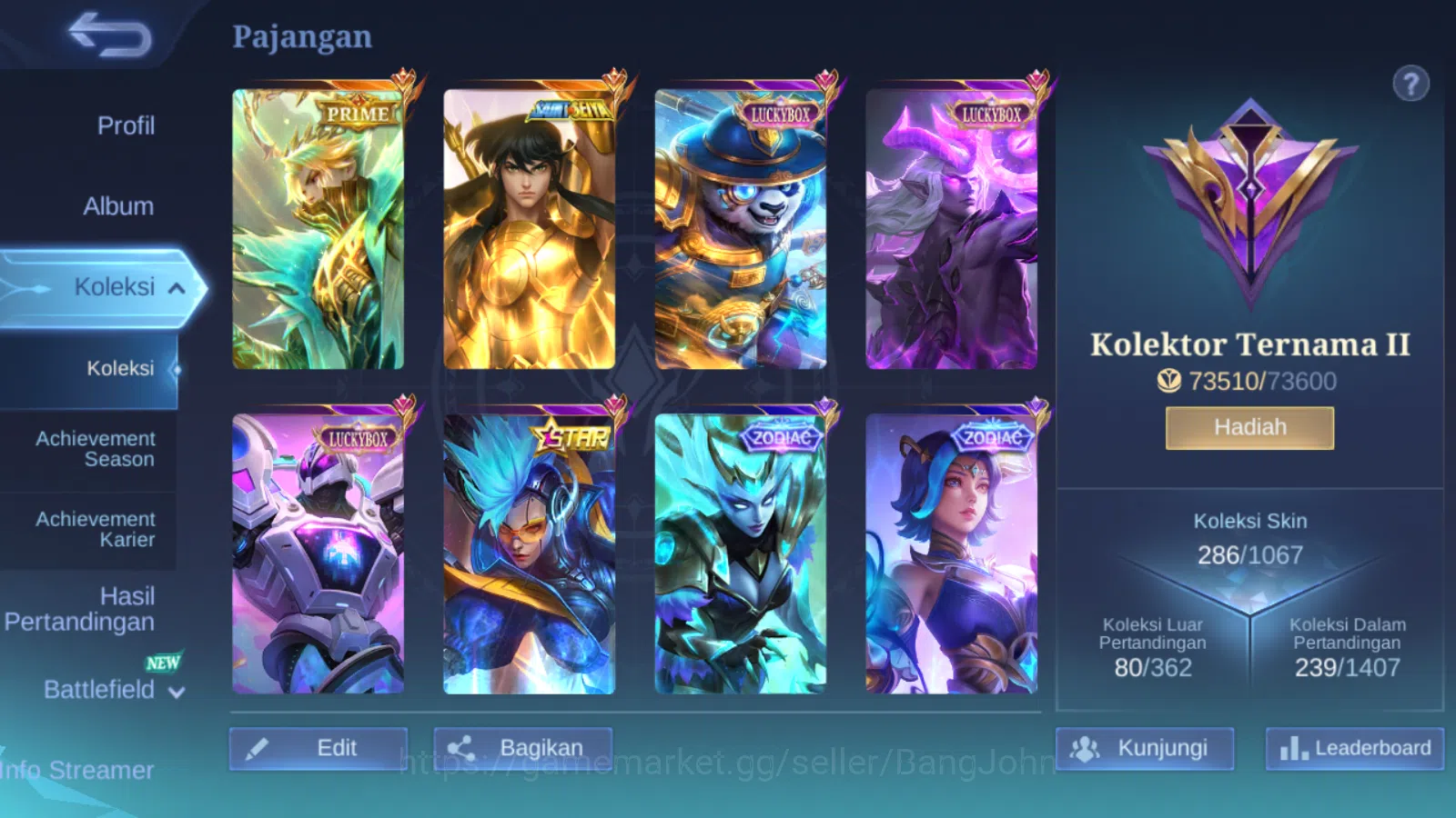 Mobile Legends: Bang Bang Accounts Hero 131 | skin 286 | prime granger | saint seiya  image 2