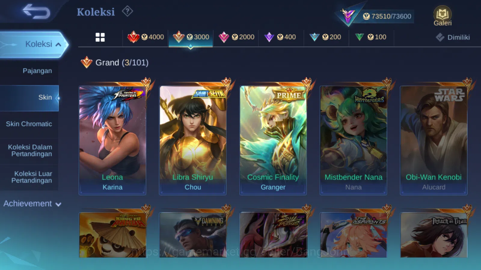 Mobile Legends: Bang Bang Accounts Hero 131 | skin 286 | prime granger | saint seiya  image 8