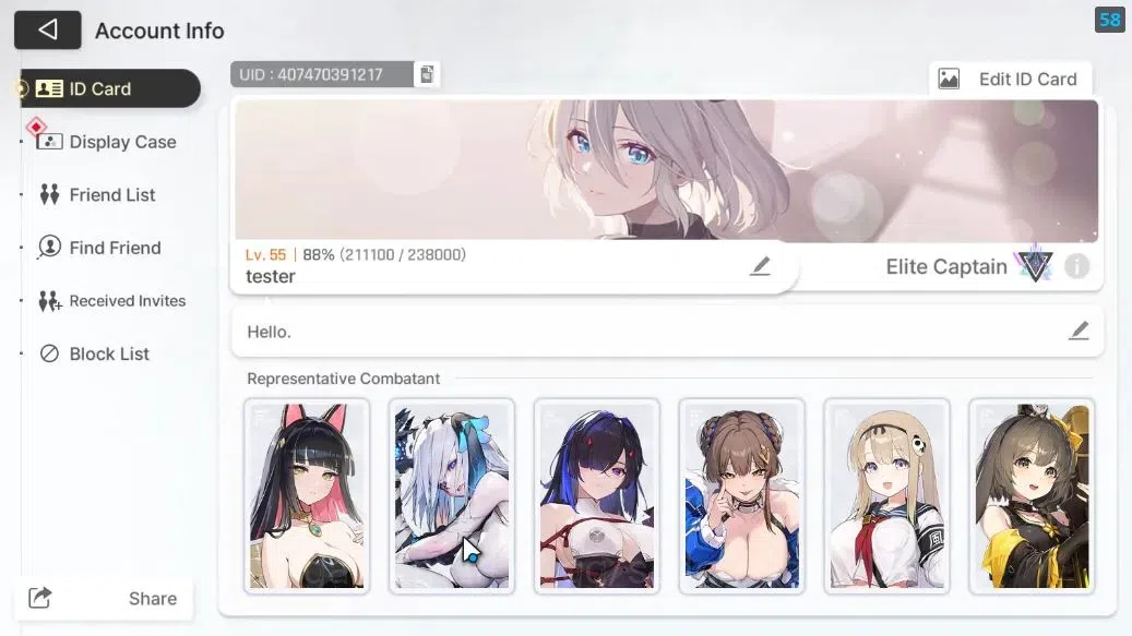 Chaos Zero Nightmare Accounts GLOBAL Lv55|WellBuild|Heidemarie PremTeam|15 SSR[H image 2