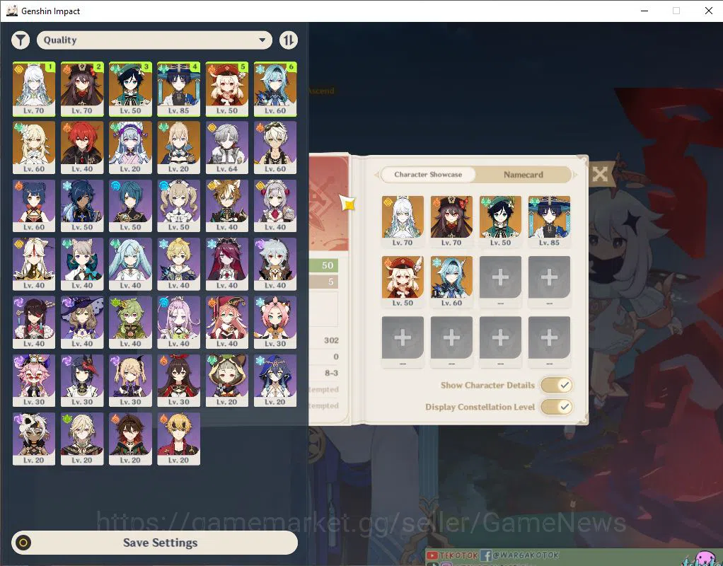 Genshin Impact Accounts Asia|AR 50|6 Limited| [Eula+C1],Wanderer,HuTao,Zib image 2