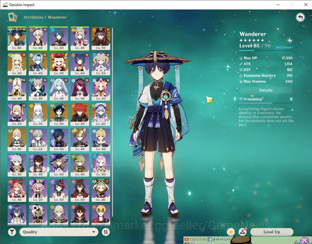 Genshin Impact Accounts Asia|AR 50|6 Limited| [Eula+C1],Wanderer,HuTao,Zib image 3