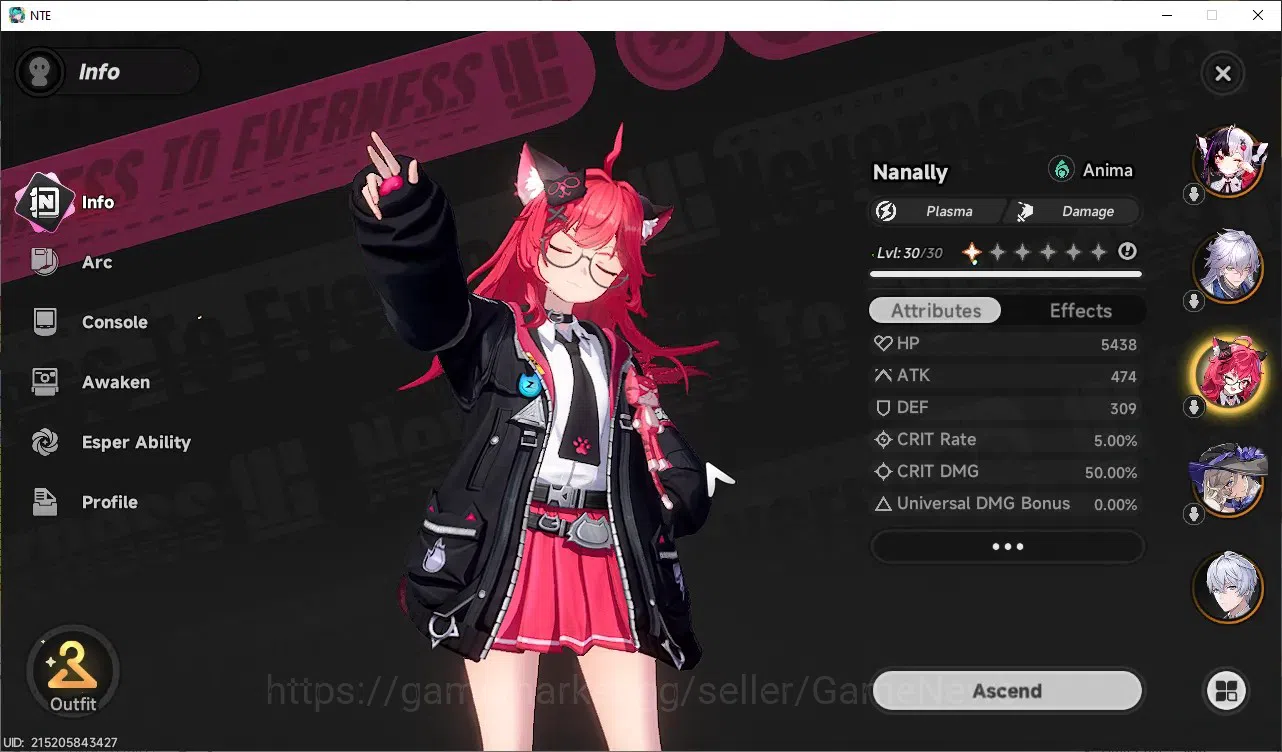 Neverness to Everness Accounts GLOBAL SEA|HL 21|4 SSR Lacrimosa,Nanally,Baicang,J image 4