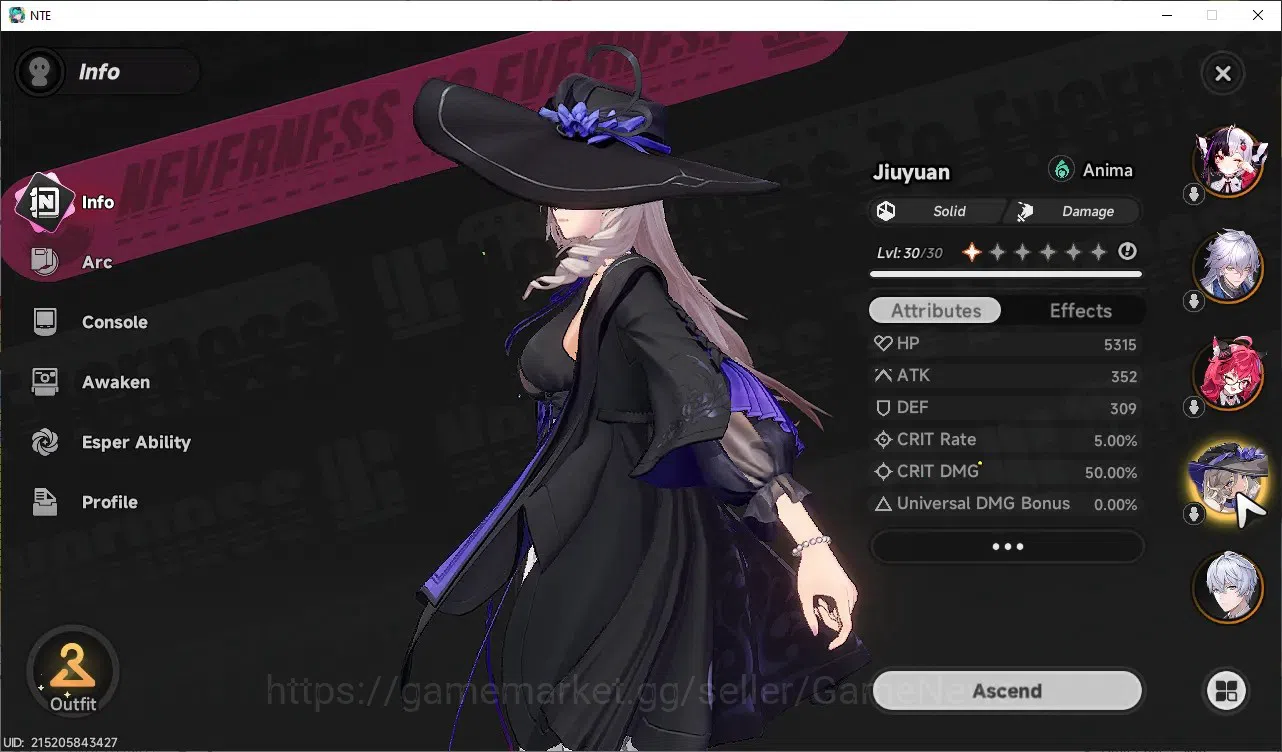 Neverness to Everness Accounts GLOBAL SEA|HL 21|4 SSR Lacrimosa,Nanally,Baicang,J image 6