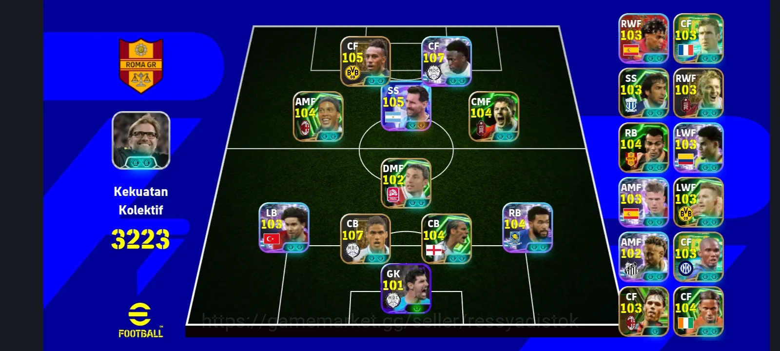 eFootball Accounts Legends & Iconic Players COLECTIVE 3223+ | LEGEND VARANE x LEGEND AUBAMEYANG x LIONEL MESSI WCP2026 x 1