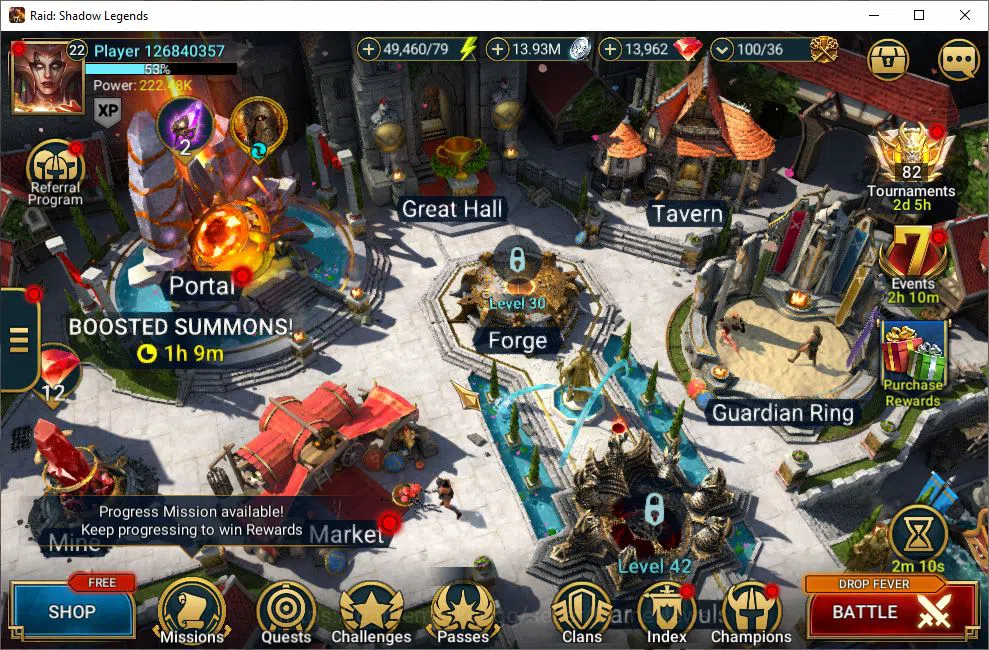 Raid: Shadow Legends Mid-Game Lv22 222K Power|13,9K Gems|1 Mythical (Mezomel Lup image 1