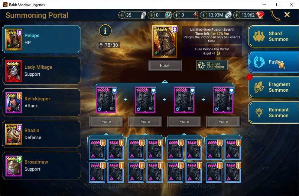 Raid: Shadow Legends Accounts Lv22 222K Power|13,9K Gems|1 Mythical (Mezomel Lup image 17