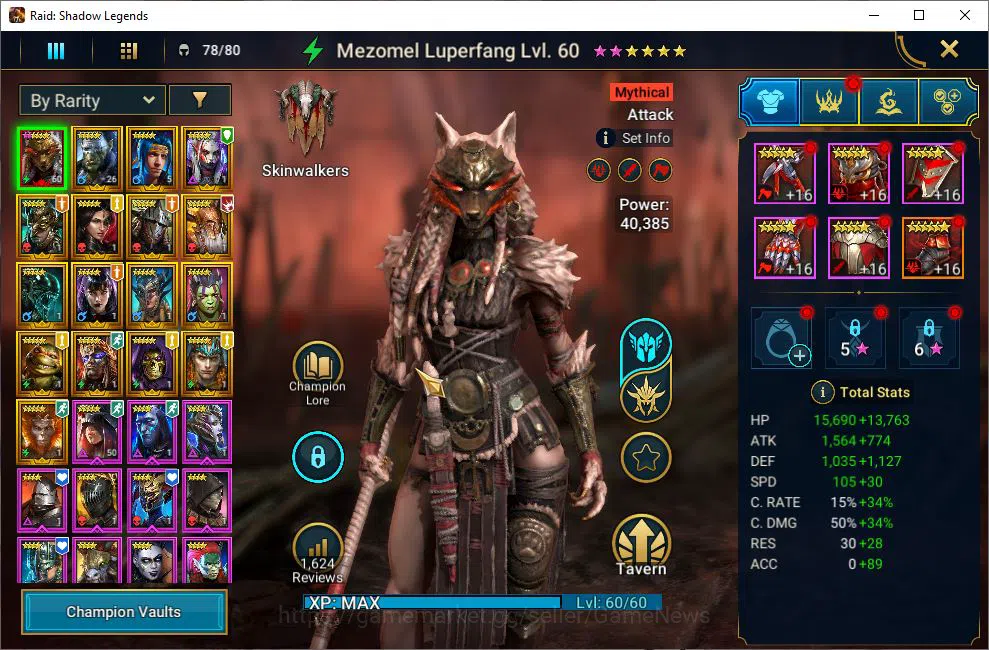 Raid: Shadow Legends Accounts Lv22 222K Power|13,9K Gems|1 Mythical (Mezomel Lup image 3