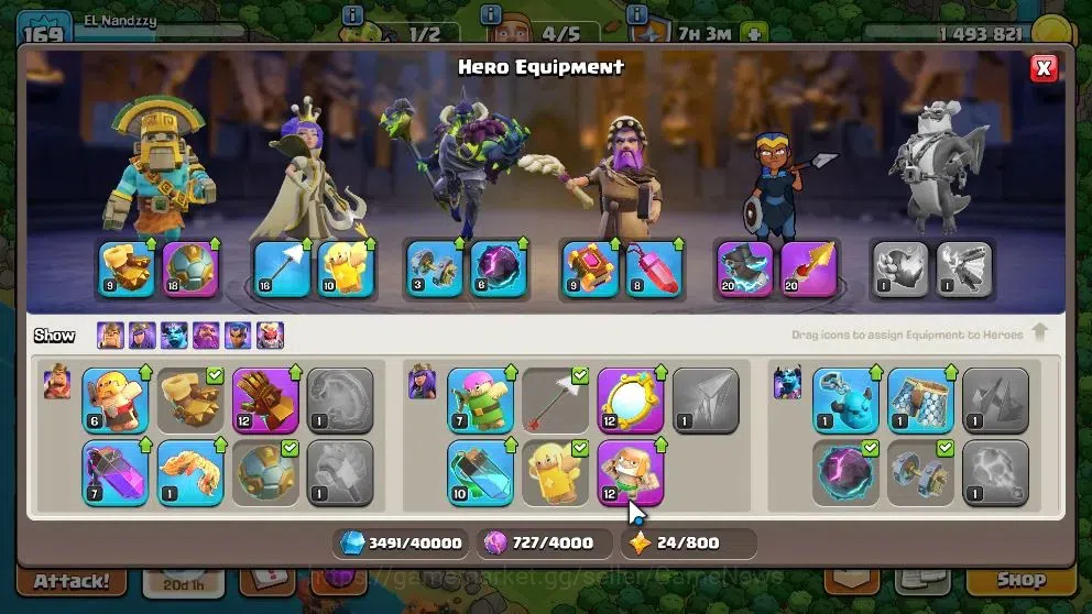 Clash of Clans Accounts High-End LV 169|TH14-BH 8|HH 8|Limited Skin|BK 57 AQ 60 GW 25 MP 27 RC 24 BM 6 BC 15|Free CN 13