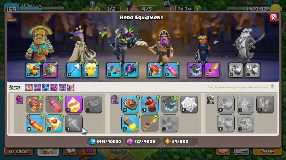 Clash of Clans Accounts High-End LV 169|TH14-BH 8|HH 8|Limited Skin|BK 57 AQ 60 GW 25 MP 27 RC 24 BM 6 BC 15|Free CN 14