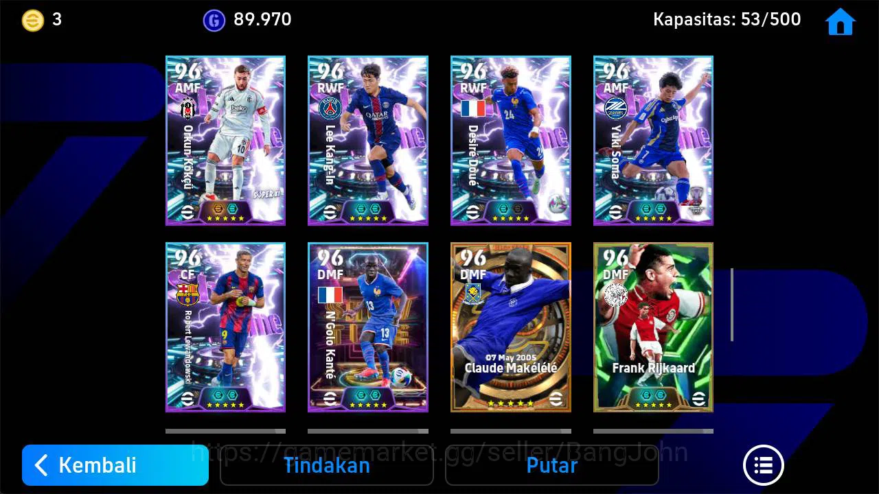 eFootball Accounts Power 3260, messi MSN, J Cruyff epic, thuram epic, image 8