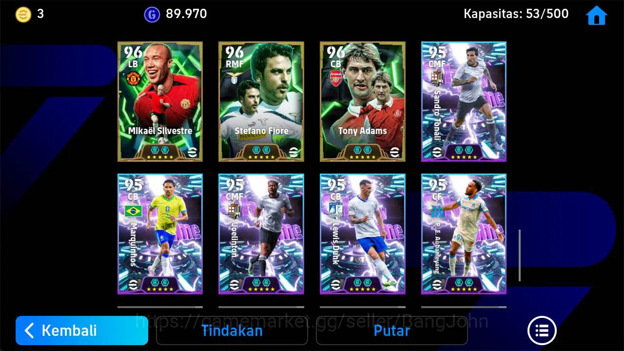 eFootball Accounts Power 3260, messi MSN, J Cruyff epic, thuram epic, image 9