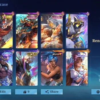 Mobile Legends: Bang Bang Accounts Collector Global|207 Skin|Renowned|Annual Hayabusa,Luckybox Alpha Lesley,Zodiac Helcurt