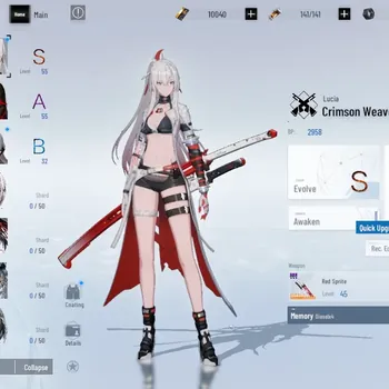 Punishing: Gray Raven Accounts Starter NA |Lv 42| S Lucia Crimson Weave |10k Black Cards, 2k Blue C|1 S Weapon Selector|Log