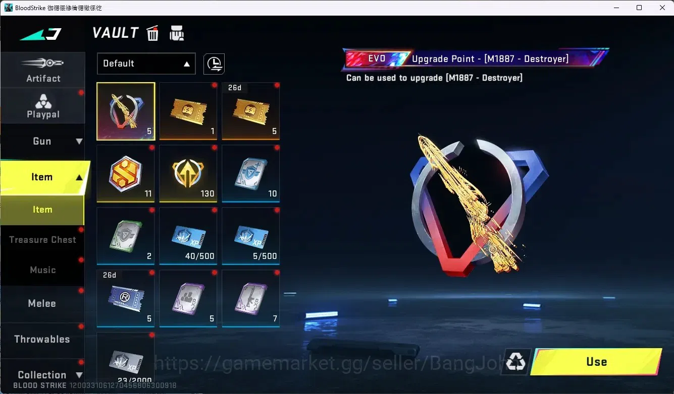 Blood Strike Accounts Others ASIA | 1 Evo Gun: M1887 - Destroyer | 1 Limited Gun:0rigin-12 | 4 Legendary Gun | More Check SS 8