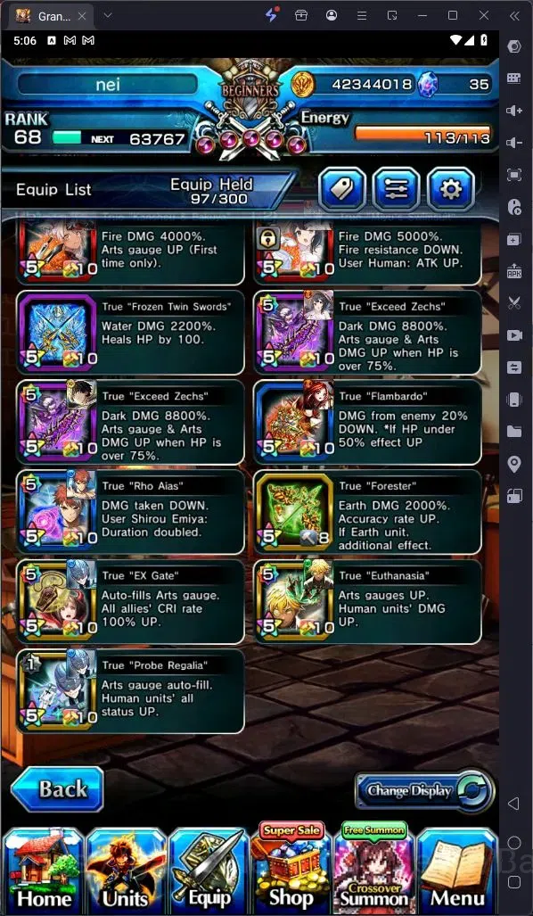 Grand Summoners Accounts Global|Rank 68|Houka Inumuta Lv93 TW,Summer Miyu L image 11