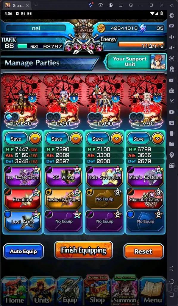 Grand Summoners Accounts Global|Rank 68|Houka Inumuta Lv93 TW,Summer Miyu L image 8