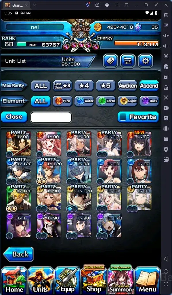 Grand Summoners Accounts Global|Rank 68|Houka Inumuta Lv93 TW,Summer Miyu L image 9