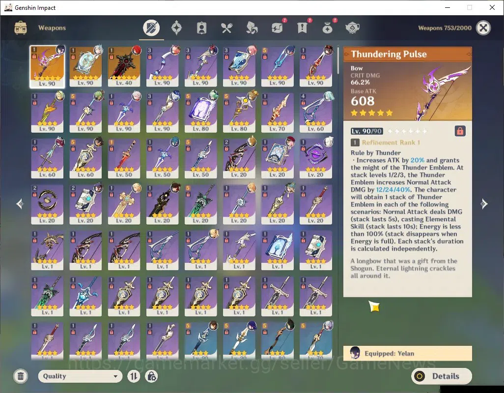 Genshin Impact Accounts ASIA|AR 50|10 Limited + 3 (*5Weapon)|Neuvil,Furina image 16