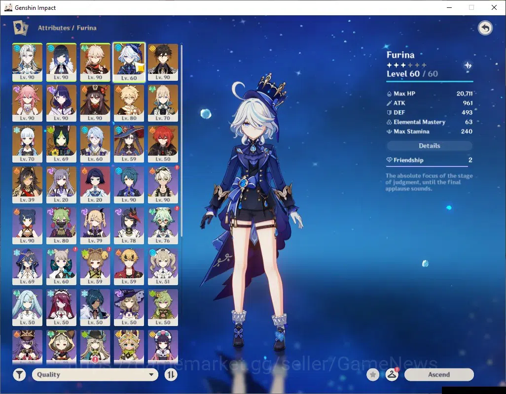 Genshin Impact Accounts ASIA|AR 50|10 Limited + 3 (*5Weapon)|Neuvil,Furina image 6