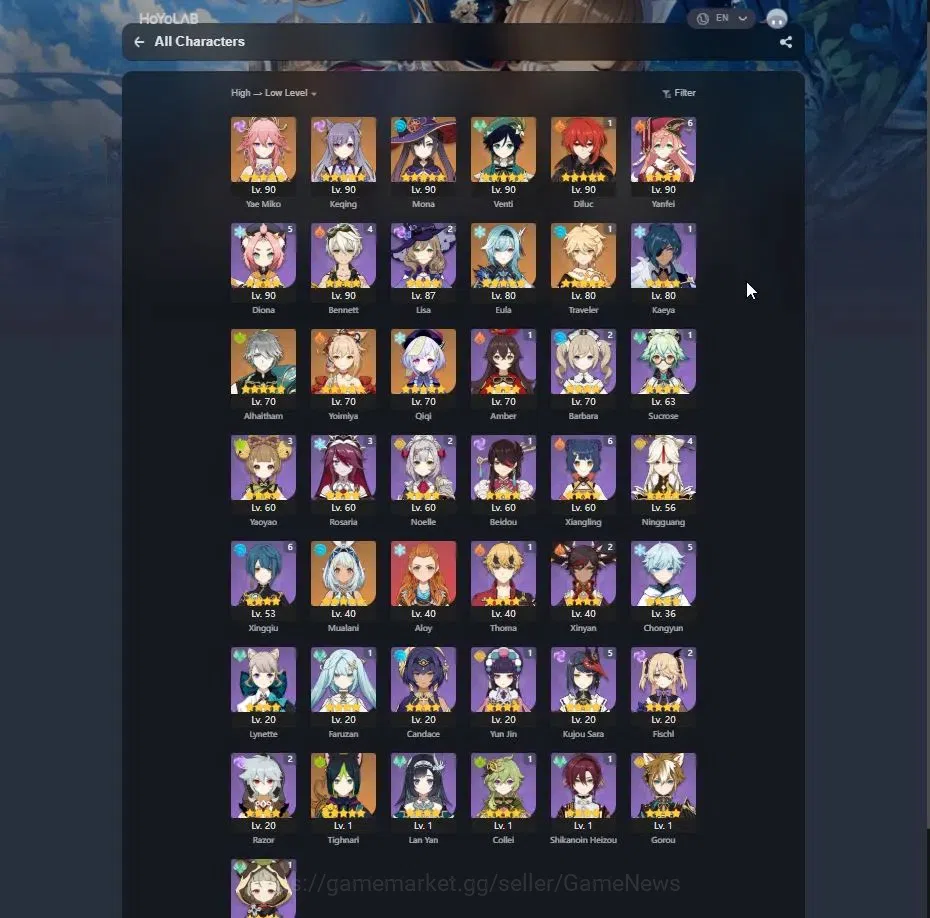 Honkai Star Rail Accounts Others Asia|Free GI|TL 69|16 Limited|SW999,YaoGuang,Sparxie,Cyrene,Tribbie,Dahlia,Huohuo,Luocha 2