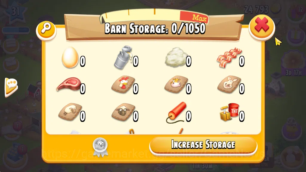 Hay Day Accounts Lvl 33 | Barn Storage 1050 - Silo Storage 525 | 24 image 13