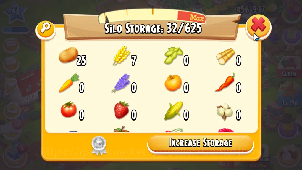 Hay Day Accounts Level 41 | Barn Storage 1050 + Silo Storage 625 | 456k Coins, 53 Diamonds |CN ON|Log Supercell ID|Take 8