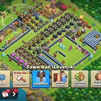 Clash of Clans Accounts High-End LV 140|TH 14-BH 7|HH 8|Limited Skin|BK 71,AQ 80,GW 58,MP 53,RC 30|BM 13|1,5K Gems,640