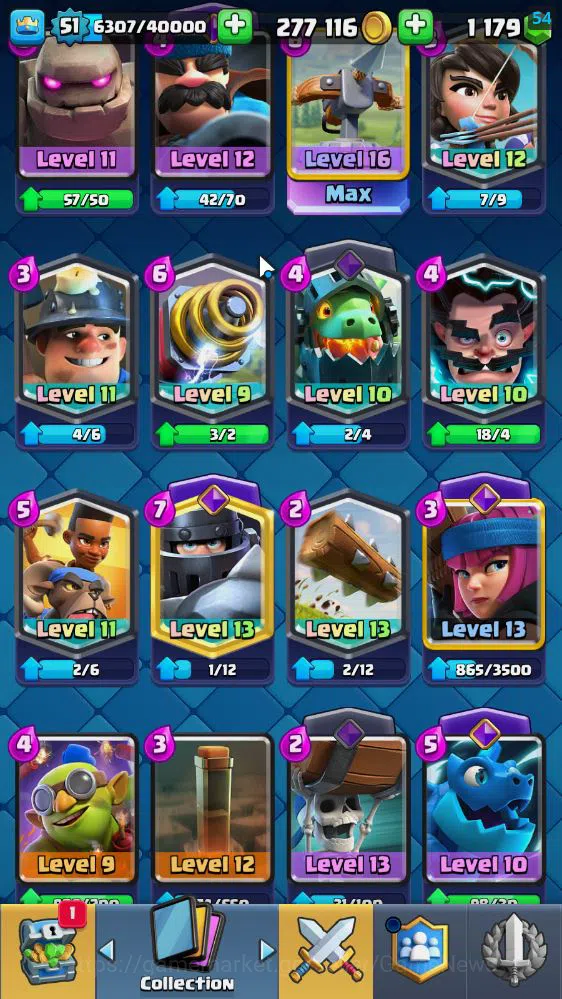 Clash Royale Accounts Lv 51|Trophy 9092|KTL 14|Limited Skin|Card 121|Wil image 11