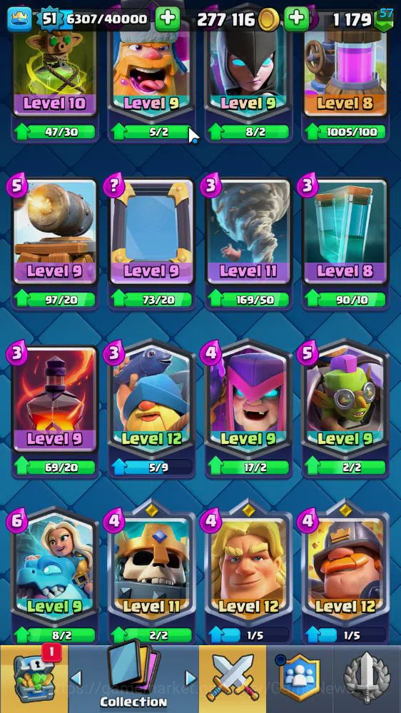 Clash Royale Accounts Lv 51|Trophy 9092|KTL 14|Limited Skin|Card 121|Wil image 13