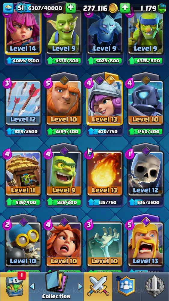 Clash Royale Accounts Lv 51|Trophy 9092|KTL 14|Limited Skin|Card 121|Wil image 7