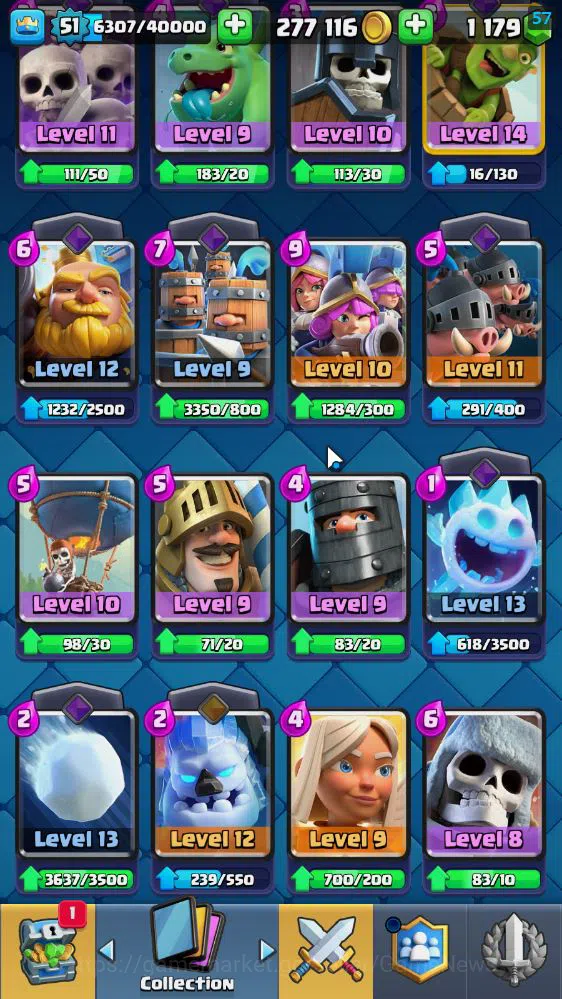 Clash Royale Accounts Lv 51|Trophy 9092|KTL 14|Limited Skin|Card 121|Wil image 9