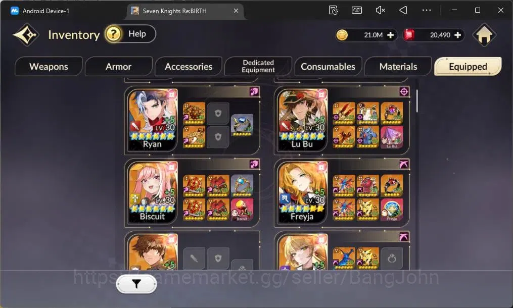Seven Knights Re:Birth Accounts Global|3 EX7(Fai,Juri,Gelidus)|8 TC6 Dellons,Ryan, image 13