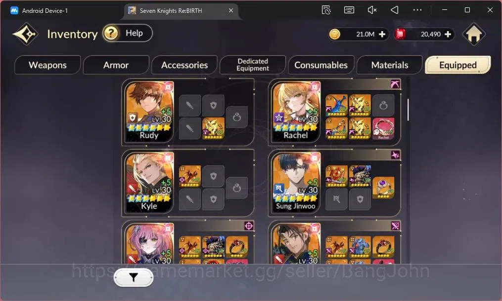 Seven Knights Re:Birth Accounts Global|3 EX7(Fai,Juri,Gelidus)|8 TC6 Dellons,Ryan, image 14