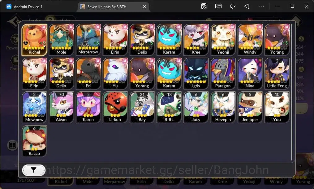 Seven Knights Re:Birth Accounts Global|3 EX7(Fai,Juri,Gelidus)|8 TC6 Dellons,Ryan, image 4