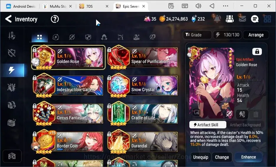 Epic Seven Accounts Global|15ML|Arby, LQC, Belian, C.Lilias + 11 other image 15