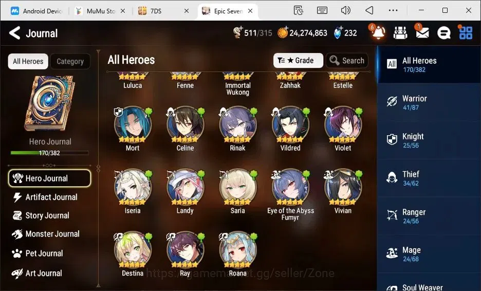 Epic Seven Accounts Global|15ML|Arby, LQC, Belian, C.Lilias + 11 other image 7