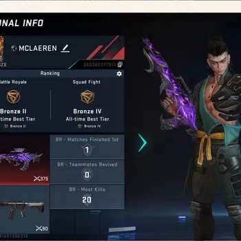Blood Strike Accounts Others ASIA | 1 Eternal Gun: QBZ95-Whisper Lv.2|2 Legendary Guns: M4A1, VSS|1 Epic Name Changing Card