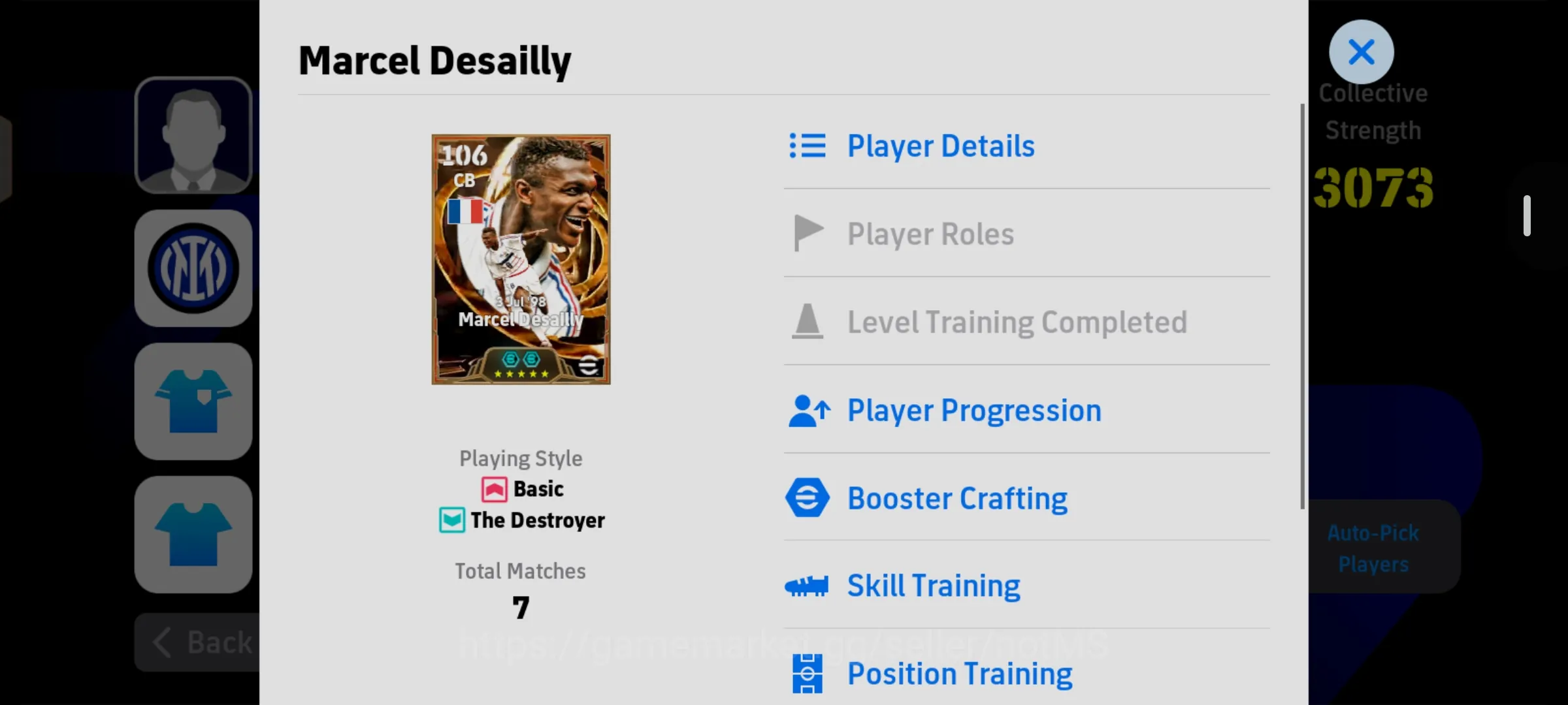 eFootball Accounts Legends & Iconic Players Efootball Collective Strength 3073 - BIG TIME Marcel Desailly - Ready To Play 1