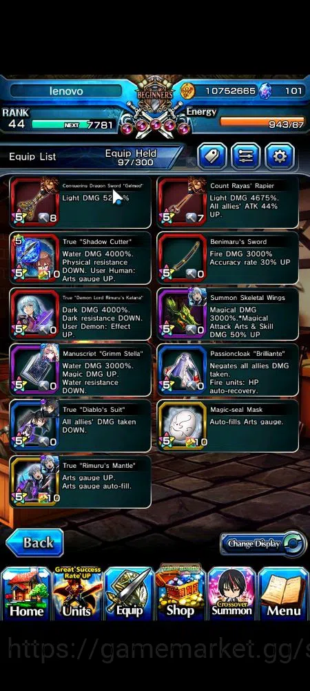 Grand Summoners Accounts Global|Rank 44|101 cc|3 Ascend+2 TW|[Demon Lord Ri image 17