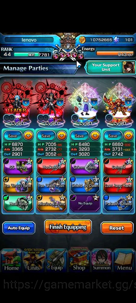 Grand Summoners Accounts Global|Rank 44|101 cc|3 Ascend+2 TW|[Demon Lord Ri image 3