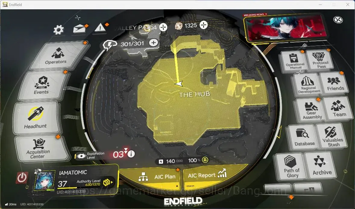 Arknights: Endfield Accounts Asia | Lv37|1 Limit (Z.Fangyi+Sign)|STD Ardelia+Si image 1