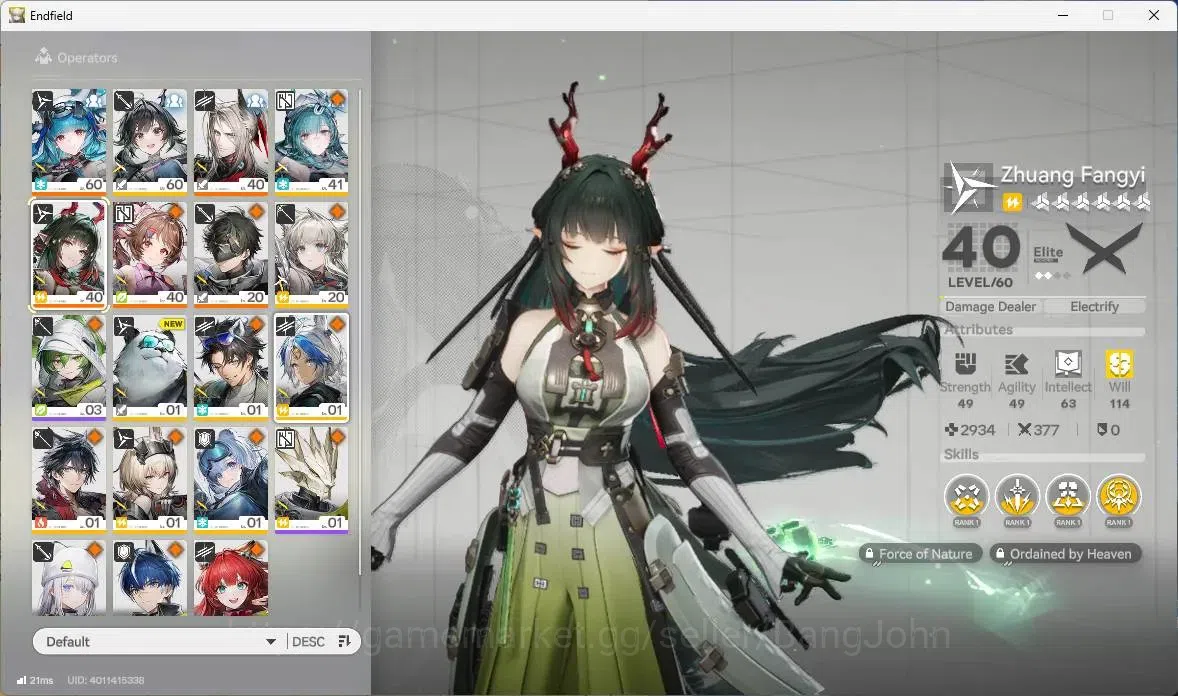 Arknights: Endfield Accounts Asia | Lv37|1 Limit (Z.Fangyi+Sign)|STD Ardelia+Si image 3