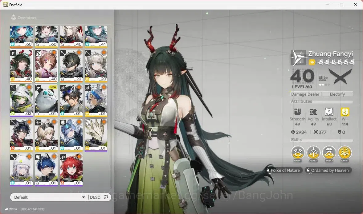 Arknights: Endfield Accounts Asia | Lv37|1 Limit (Z.Fangyi+Sign)|STD Ardelia+Si image 4