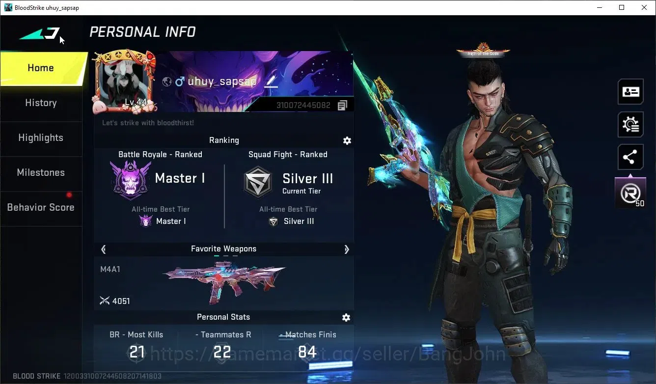 Blood Strike Accounts Collab Skin ASAI | Collab Kar98k-Double Bow Harlit(7DS)|2 Limit (Origin-12 & MP7)|2 Ultra, 10 1